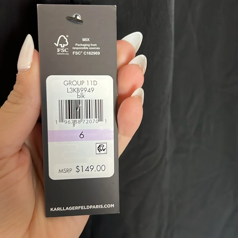 NWT Karl Lagerfeld Paris Contrast Collar Shirtdress - Picture 7 of 7